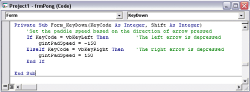 Form_KeyDown sub routine