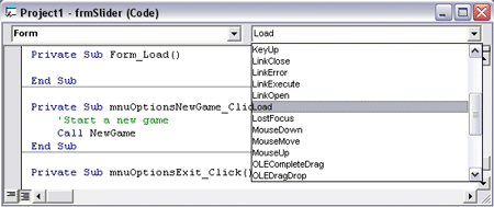 Putting Form Load in your code - Step 2