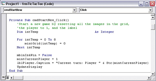 cmdStartNew_Click sub routine