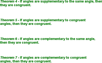 Theorems 4 - 7