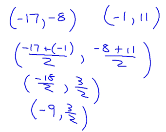 Finding a midpoint Example 3